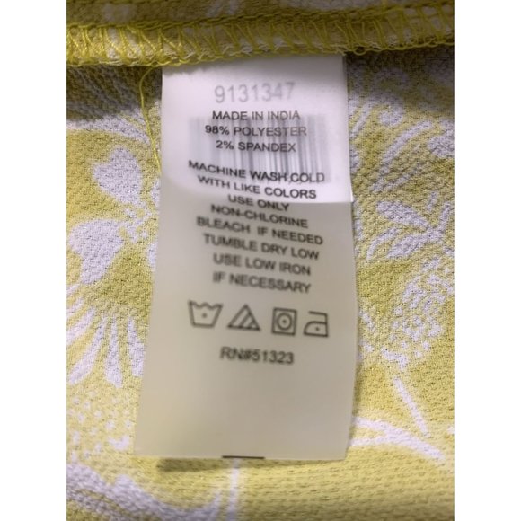 VINCE CAMUTO High Rise Yellow Floral Tropical Drawstring Summer Shorts XS NWT - Picture 4 of 4